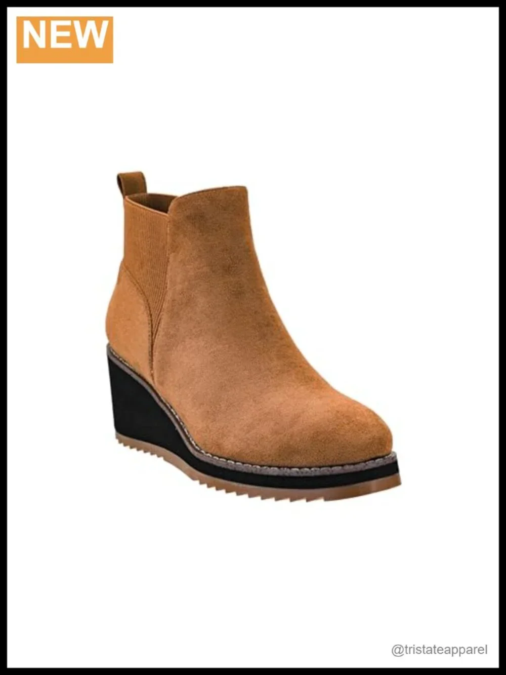 Corkys Footwear Apple Sauced Wedge Bootie 2.25 Heel Faux Suede Ankle Boot